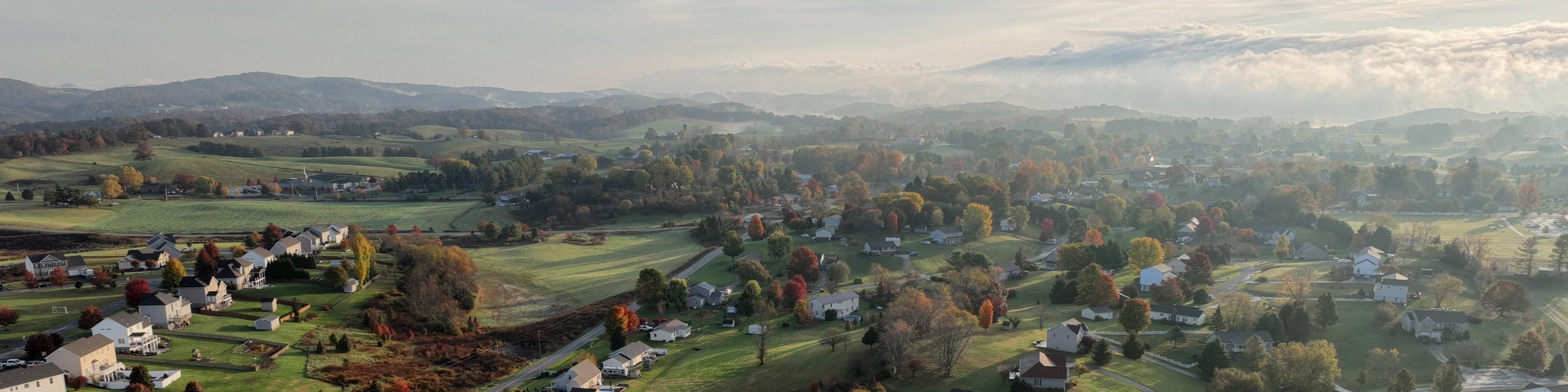 Foggy morning in Montgomery County, Virginia