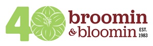 Broomin and Bloomin since 1983, 40th anniversary logo