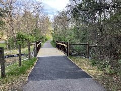 Picture of completed Huckleberry Trail Bridge One in April 2026