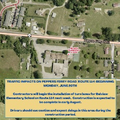 Belview Elementary School Turn Lane Project Map