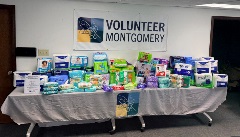 Picture of the Diapers collected during our supply drive.